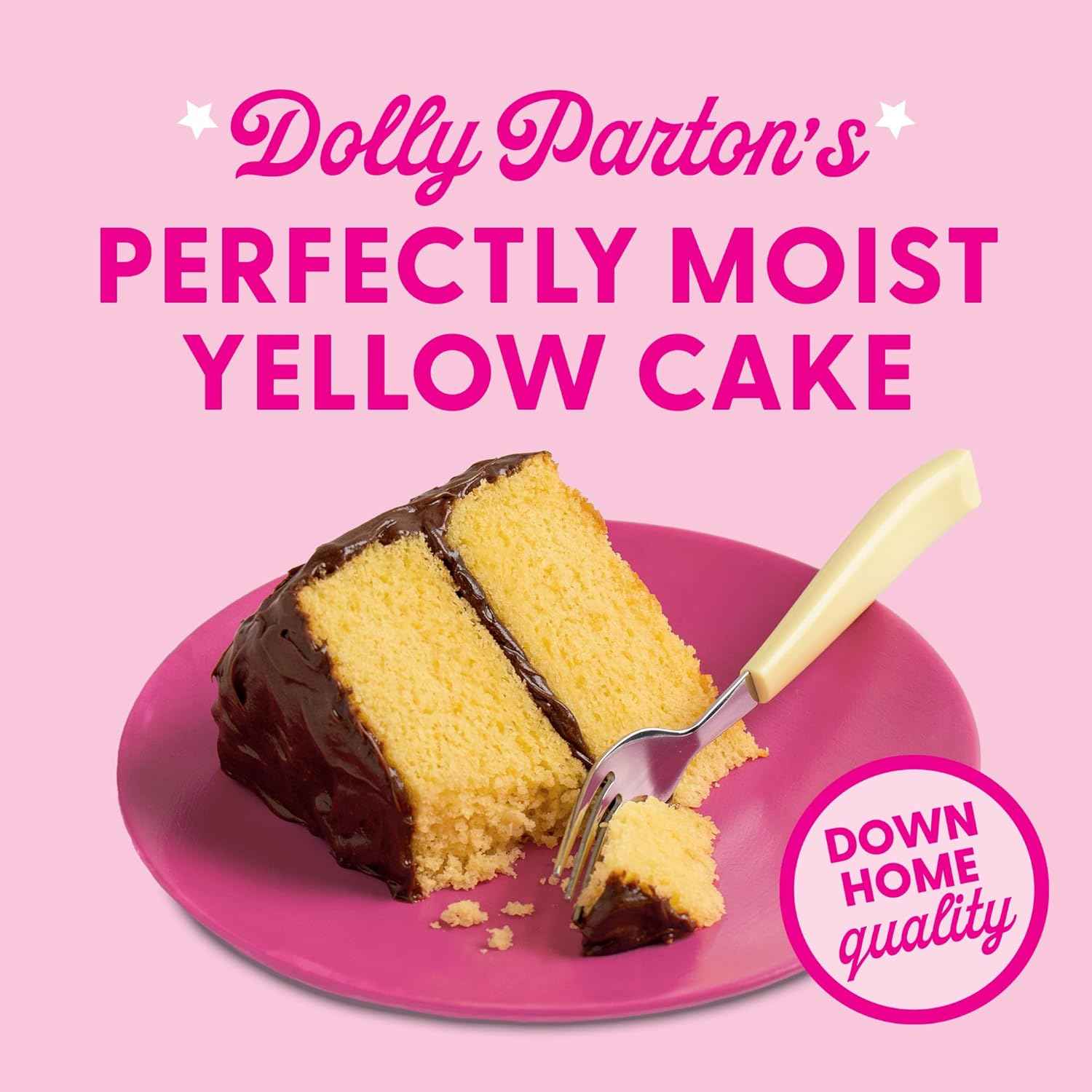 Duncan Hines Dolly Parton's Favorite Yellow Cake Mix – Easy Box Mix for Kids' Birthday Parties and School Bake Sales