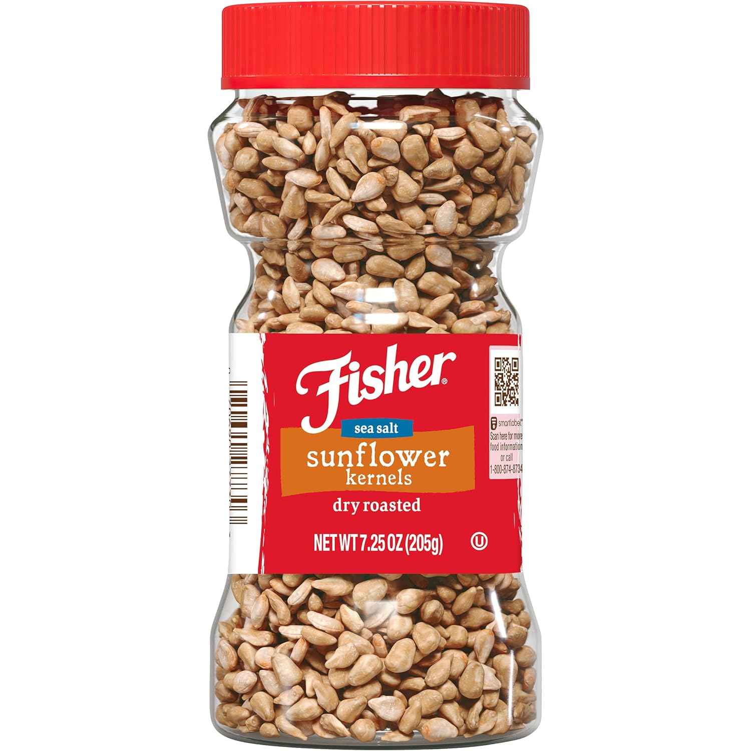 Fisher Dry Roasted Sunflower Kernels with Sea Salt – Clean Pantry Snack for Mindful Snackers, 7.25 oz Gluten-Free Bag