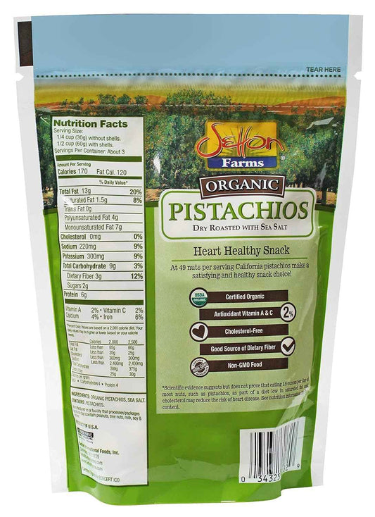 Setton Farms Premium Organic Pistachios - Portable Trail Snack for Camping and Road Trip Adventures, Dry Roasted 7 Oz Resealable Bag