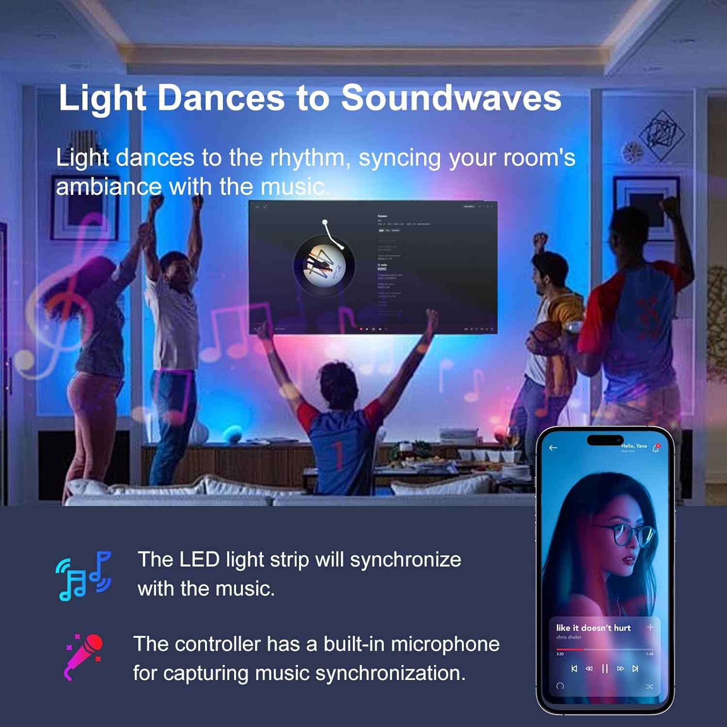 LEBOSP LED Strip Lights – Calming Bedroom Light for Sleep & Wind-Down Routine, Timer