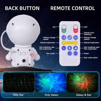 CosmoCast Astronaut Star Projector – Parent-Approved Bedtime Light for Toddlers, Dimmer and Blue-to-Red Mode for Fear of the Dark