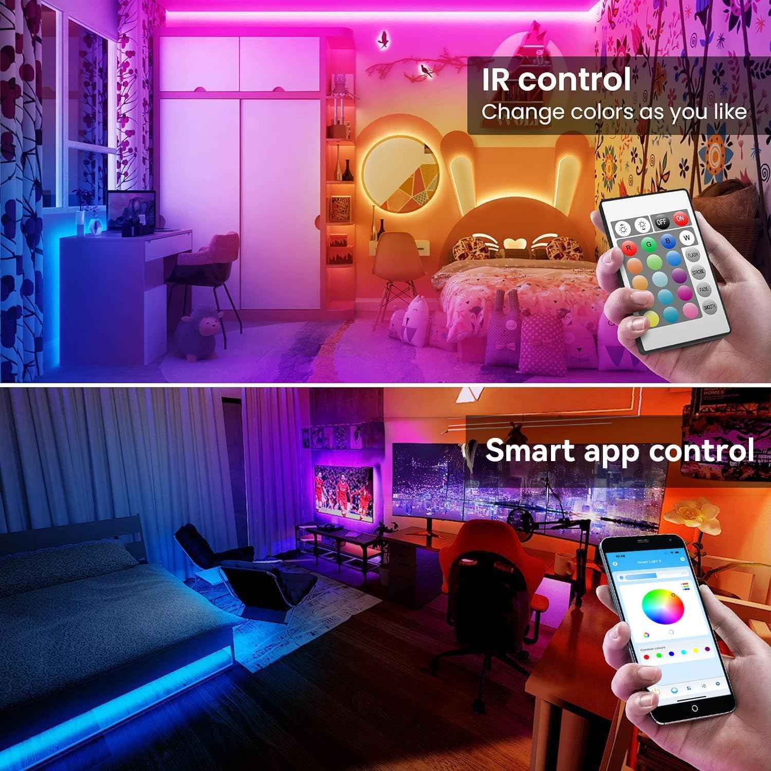 TJOY LED Lights for Nursery and Playroom – Bluetooth App Timer Strip Light with Baby Penguin Remote