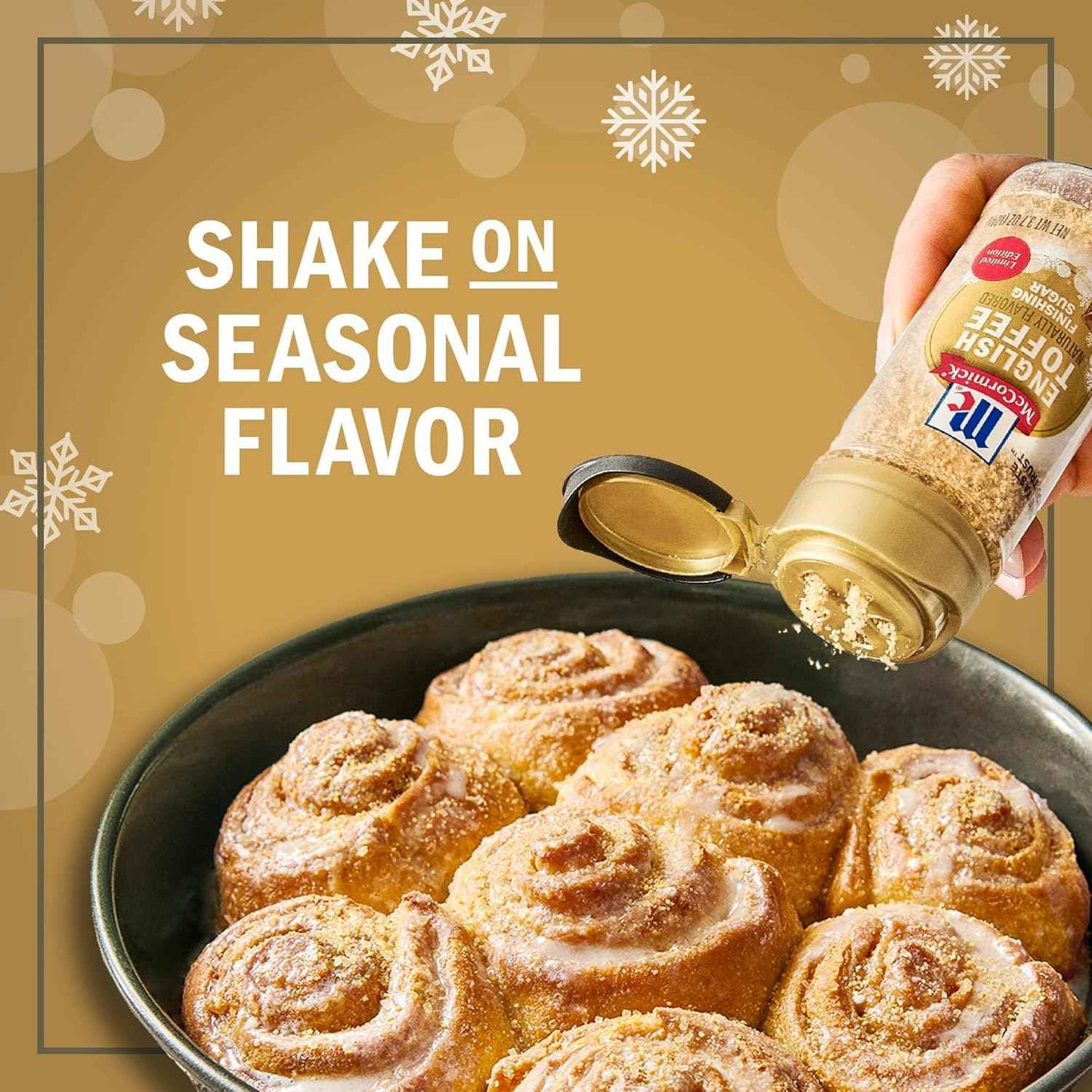 McCormick Finishing Sugar – Cozy Holiday Countertop Decor for the Coffee Bar, Compact Seasonal Shaker Bottle