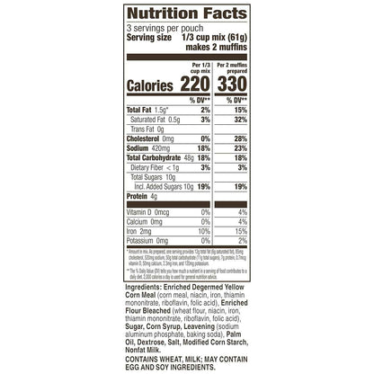Betty Crocker Cornbread and Muffin Baking Mix, 6.5 oz (Pack of 9) – Easy Weeknight Side Dish for Picky Eaters