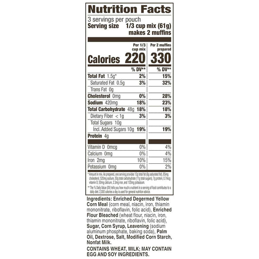 Betty Crocker Cornbread and Muffin Baking Mix, 6.5 oz (Pack of 9) – Easy Weeknight Side Dish for Picky Eaters