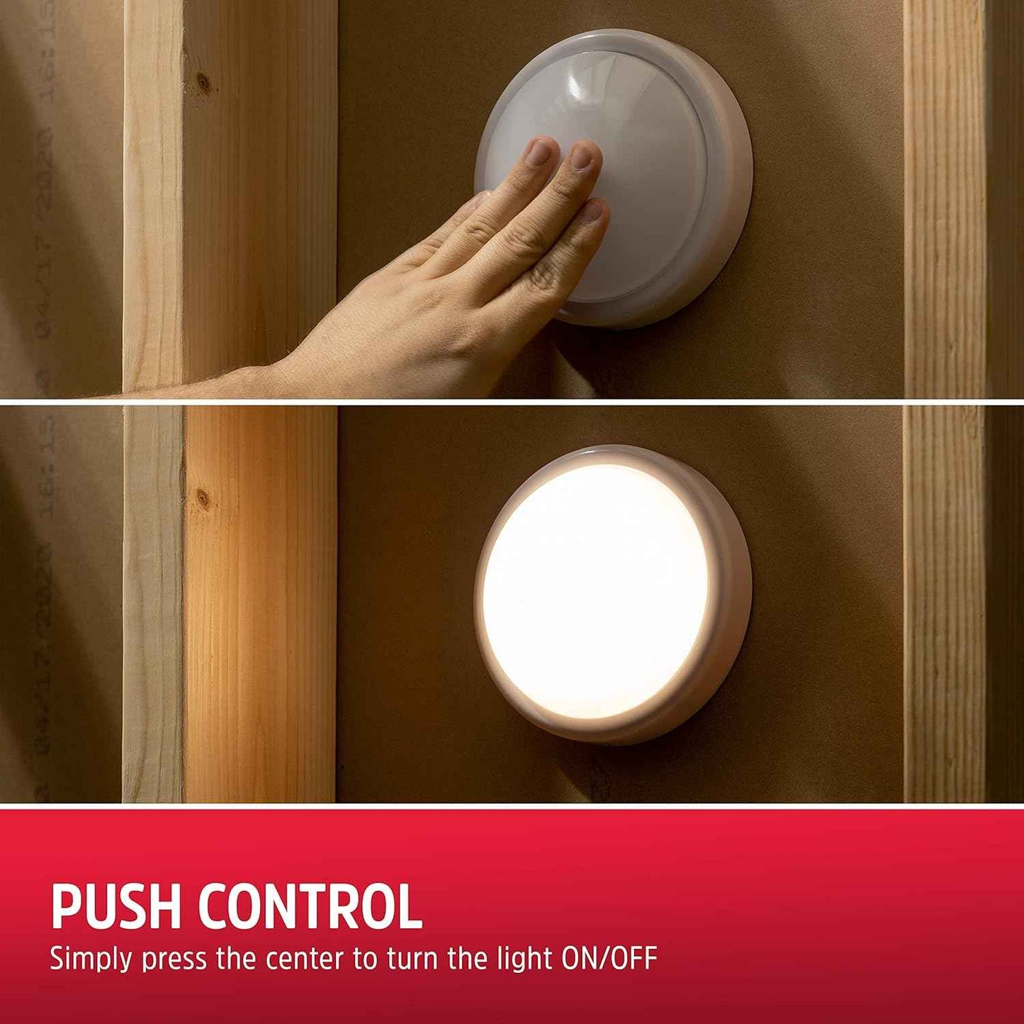 Energizer LED Tap Light 4-Pack – Clean-Line Wireless Lighting for Clutter-Free Closets and Under-Cabinet Spaces