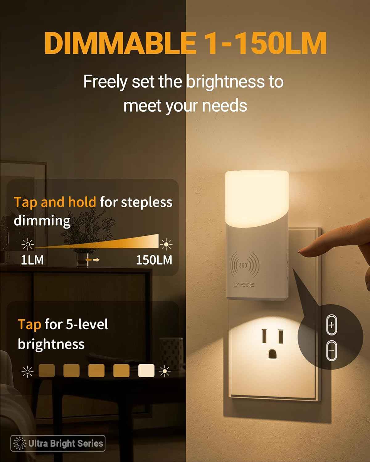 Lyridz Plug-in Night Light for Kids Room – Cool-to-Touch LED with Auto Shutoff for Safe Nursery and Playroom Use