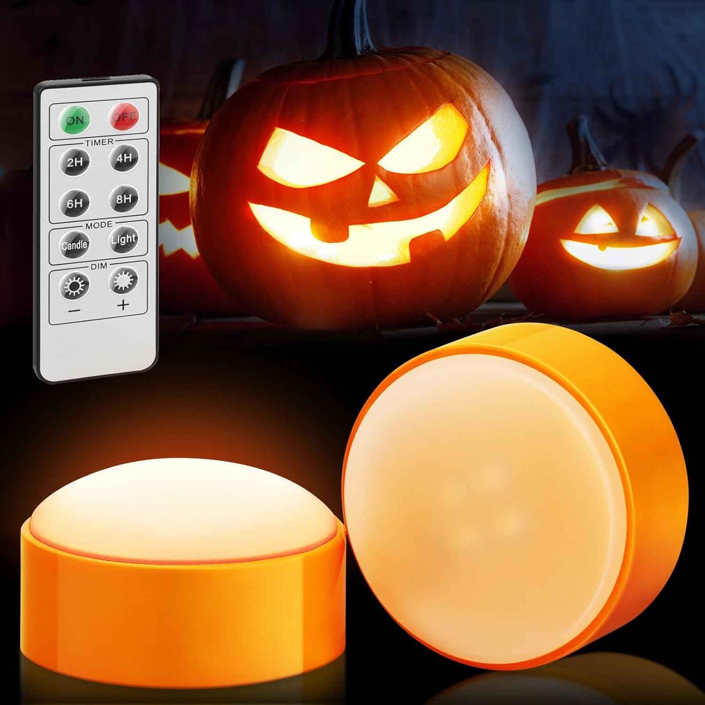 Luditek LED Pumpkin Lights – Nursery Night Light for Toddlers, Cool Touch Battery Lamp