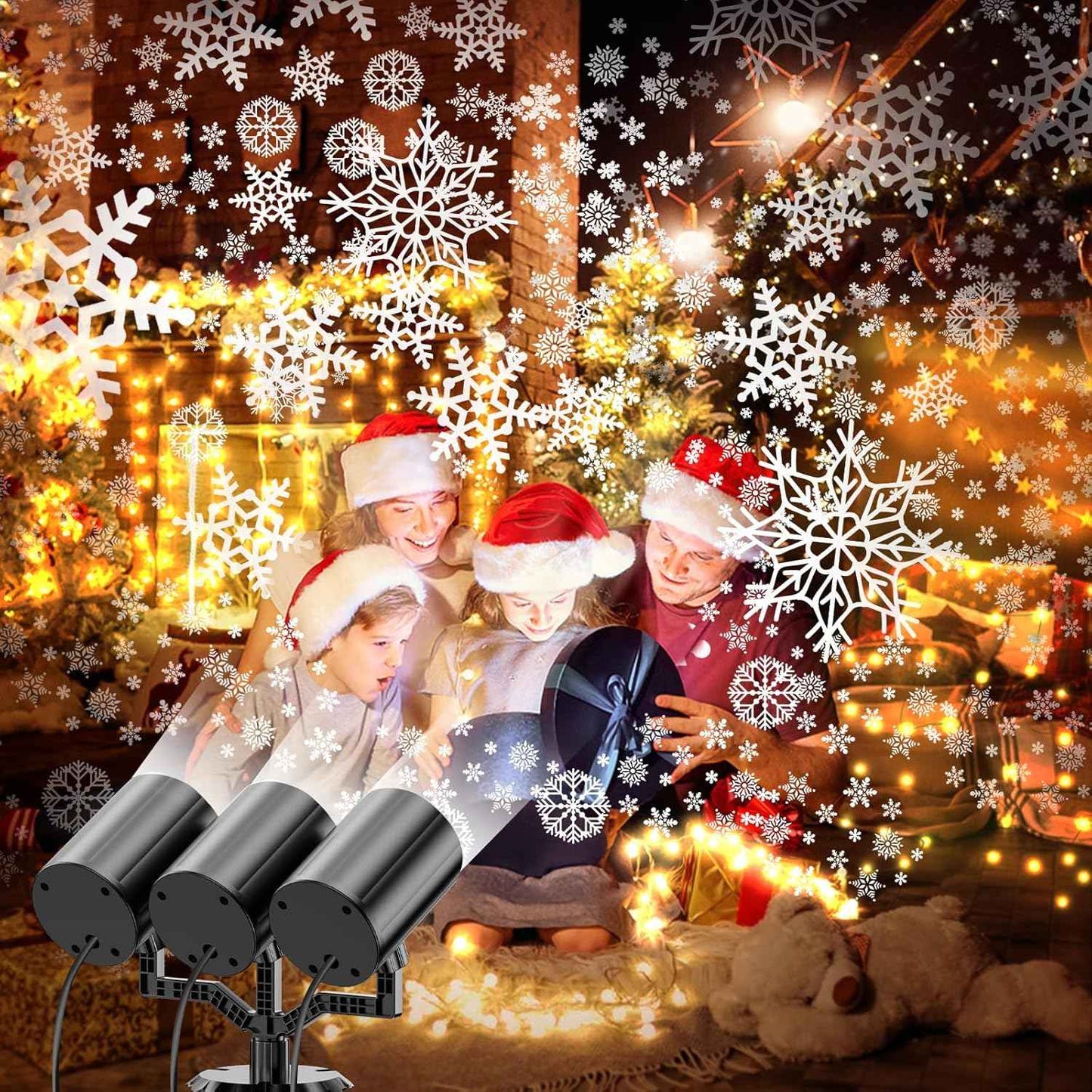 [Brand] 360° Snowfall Projector – Reusable Holiday Present for Hosts and Home Decorators