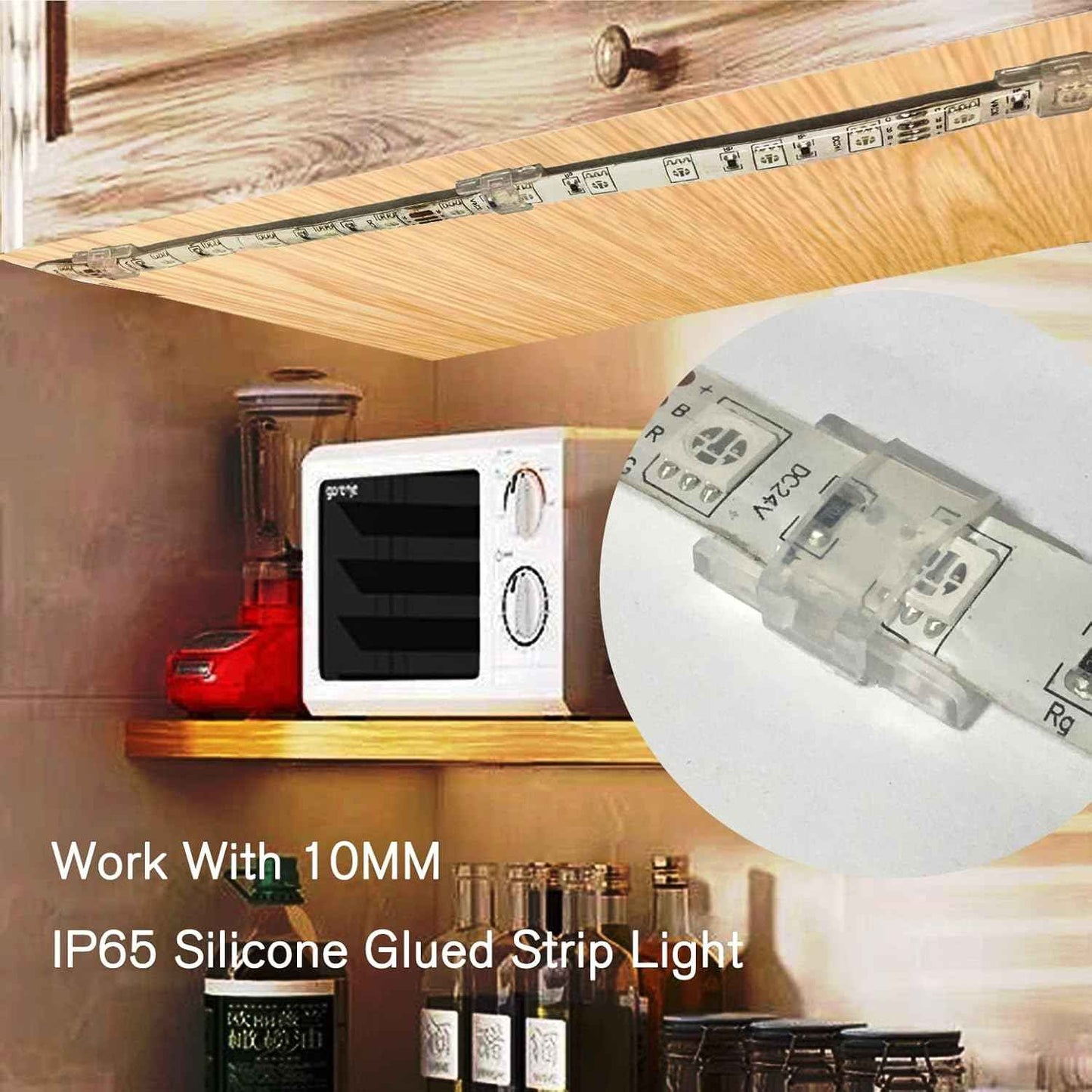 ATB LED Strip Channel Clips for Living Room TV Backlight and Home Theater Glow, Invisible 10mm Self-Locking Holders, 100 Pieces with Screws