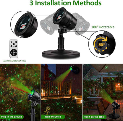 Lumilux Glow Star Projector – Clean One Piece Holiday Decor, One Device Replaces String Lights Clips and Extension Cords