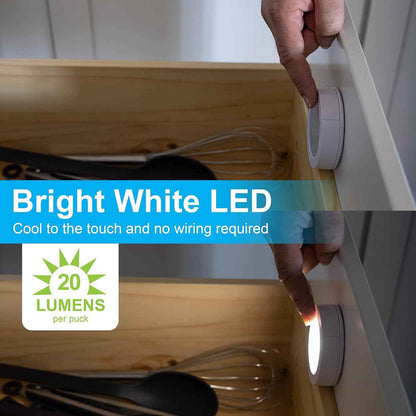 GE Wireless LED Tap-Light – Sleek Closet Accent Light, Battery Puck for Cozy Bedroom Ambiance