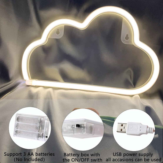 LUCIFER Cloud Neon Sign – Thoughtful Birthday Gift for Her and Teen Girls, Battery Powered LED Wall Light for Bedroom Reveal Surprise