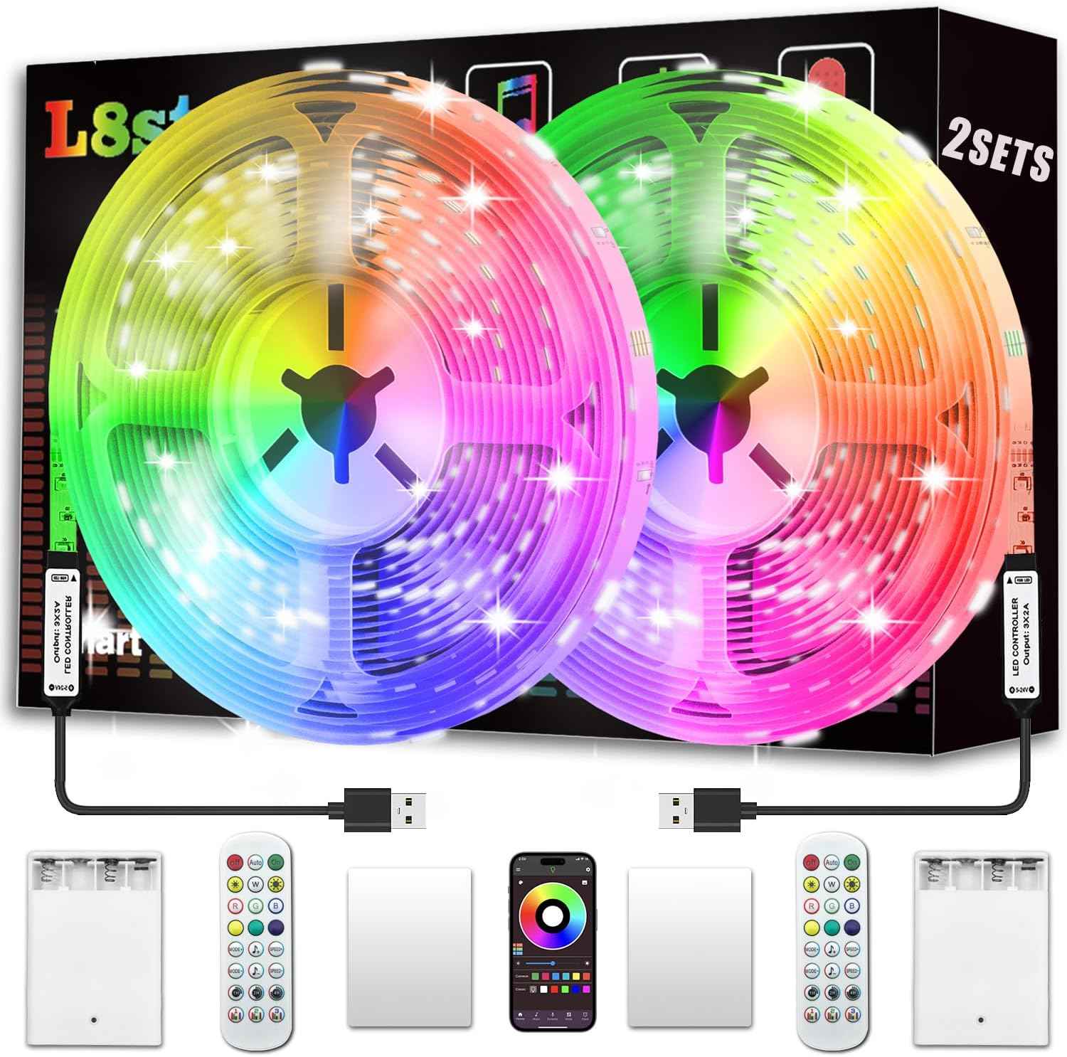 USB and Battery Operated LED Strip – Christmas Gift for Her and Him, Color Changing Lights for Bedroom and Dorm