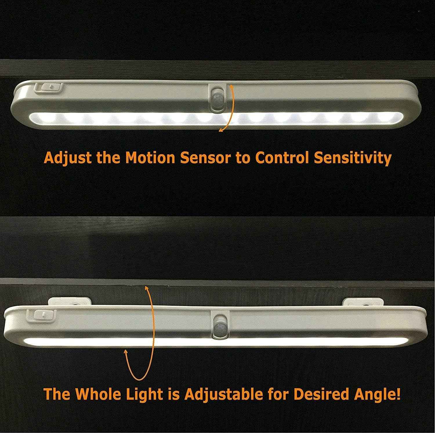 BLS T01L Motion Sensor Light – Minimalist Wire-Free Pantry and Closet Bar Light with Adjustable Swivel Beam