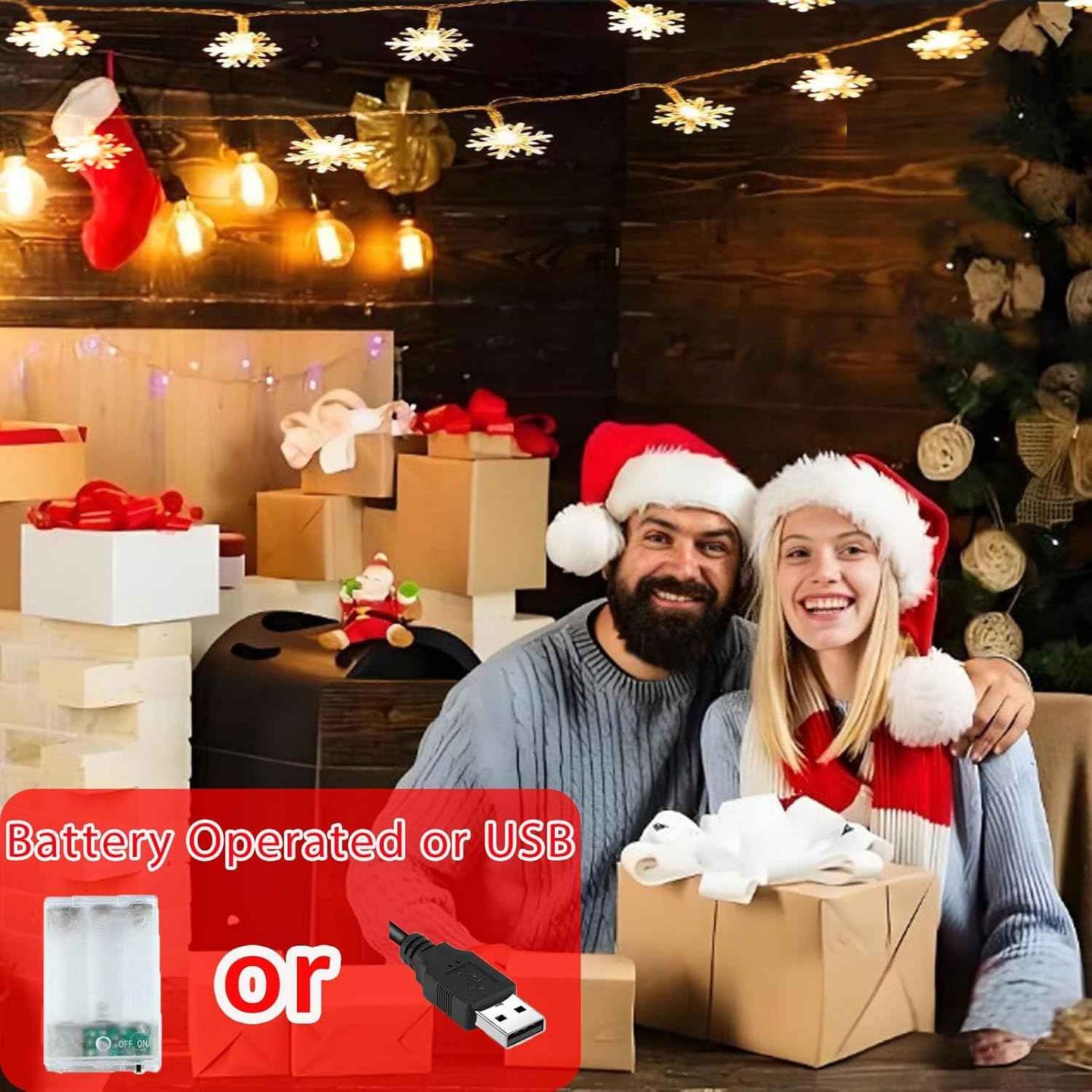 LuminHaus Snowflake LED Lights – Birthday Gift for Her, Cozy Warm White Bedroom Decor for Mom and Friends
