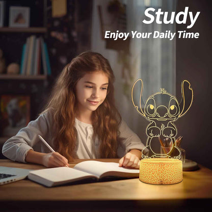 Cool Night Light 3D LED Lamp – Modern Accent Lighting for Bedroom Nightstand and Dorm Room Desk Decor