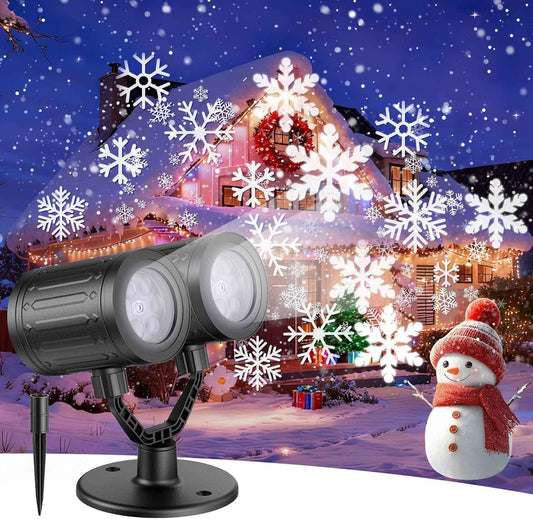 LuminaGlow Outdoor Snowflake Projector – Weatherproof Yard & Garden Accent Light with Auto Timer for Lawns, Patios, and Backyard Gatherings