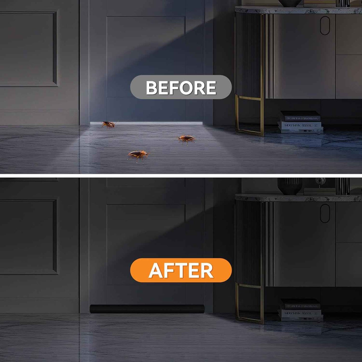 Holikme Under Door Draft Stopper – No-Tool, No-Adhesive Door Seal Safe for Rental Apartments
