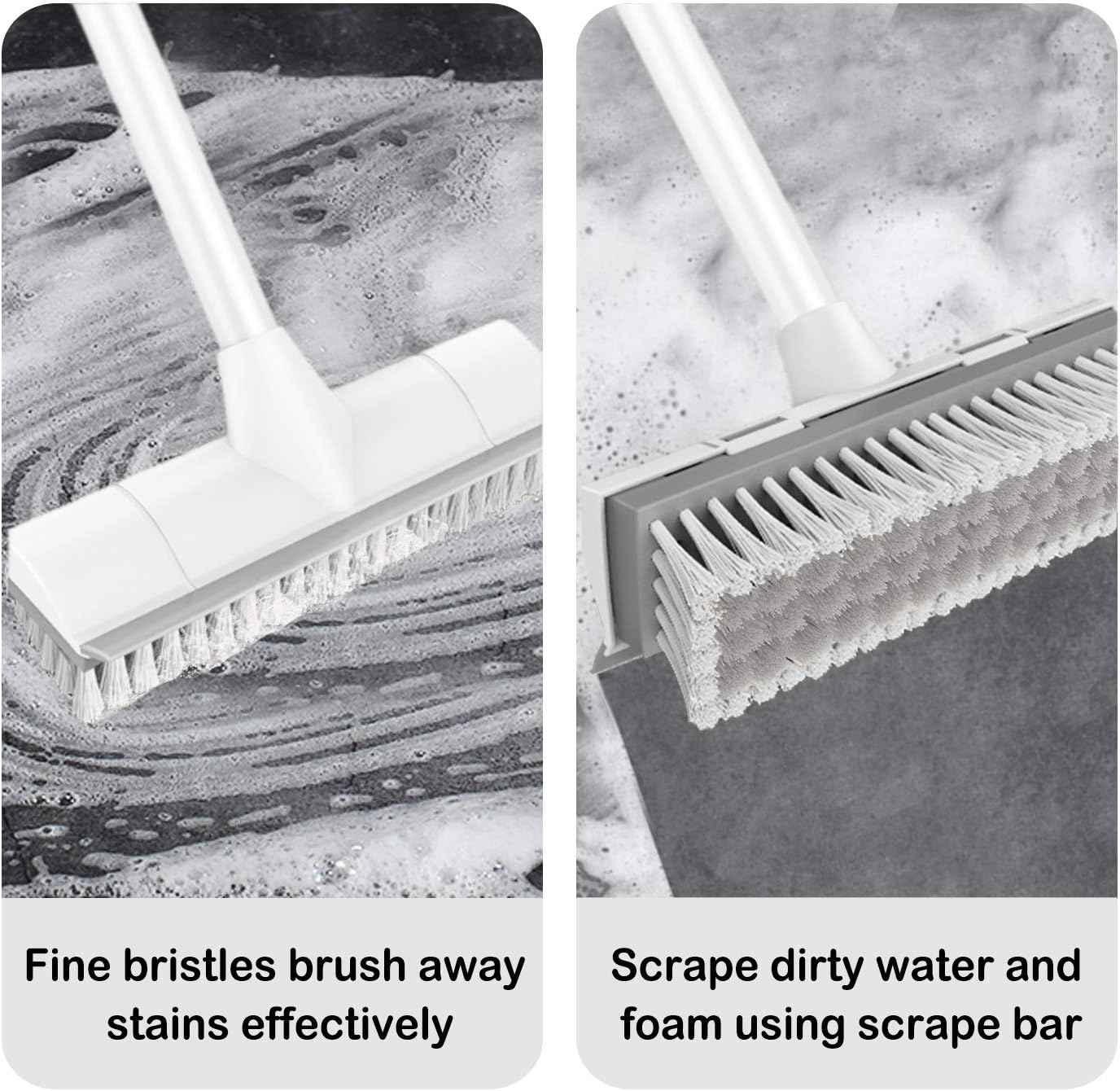 BOOMJOY Extendable Deck Scrubber with Scraper Edge – Durable Outdoor Brush for Camping and Backyard Surfaces