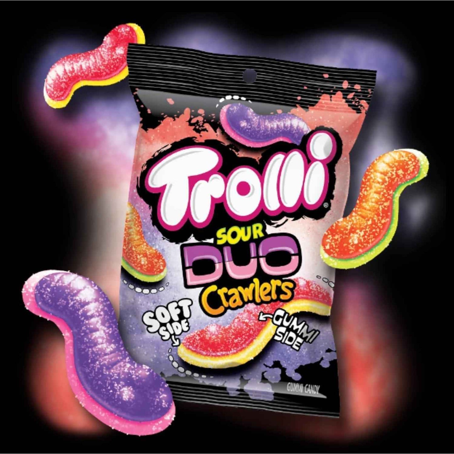 Trolli Sour Brite Duo Crawlers Gummy Worms – Crowd-Pleasing Party Favor Pack for Birthdays, Halloween, and Graduation Celebrations