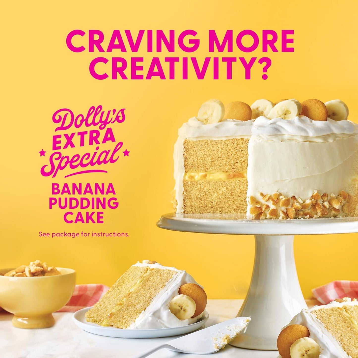 Duncan Hines Dolly Parton's Favorite Banana Flavored Cake Mix, 15.25 oz. – Time-Saving Baking Shortcut for Family Kitchens
