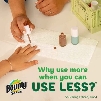 Bounty Quick-Size Paper Towels for Home Office and Desk Cleanups, 2X Absorbent Sheets That Keep Your Workspace Focused