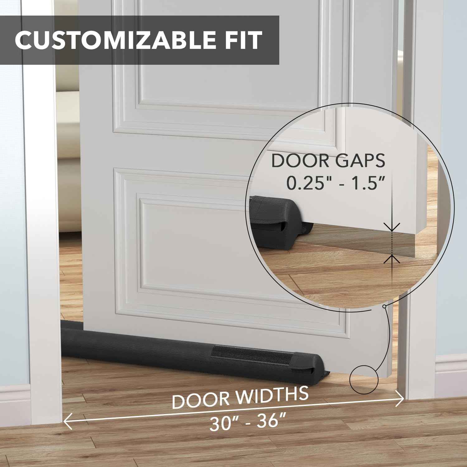 Everlasting Comfort Under Door Draft Stopper – Kid and Pet Safe Door Gap Blocker, No Hardware Required