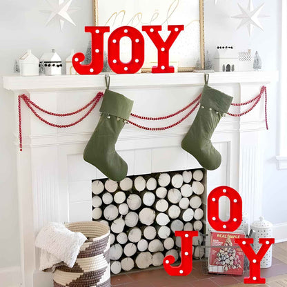 EDYCON Christmas Letter Lights – Child Friendly LED Sign for Nursery Shelf and Playroom Decor