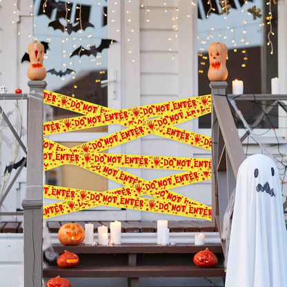 OHOME Halloween Tape for Kids Party - 82 FT Safe No Flame Fright Streamer for Playroom and Backyard Birthday