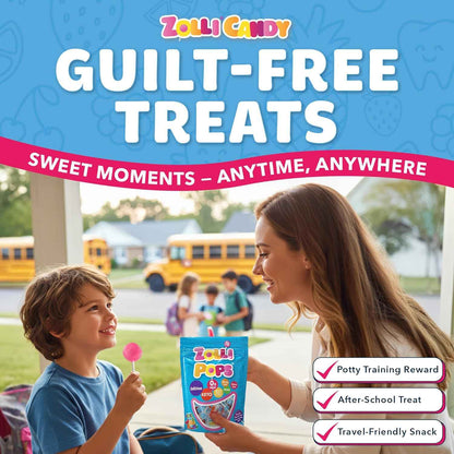 Zollipops Clean Teeth Lollipops – Healthy Candy for Toddler Road Trips and Potty Training Rewards, Dentist Approved Sugar Free 5.2oz