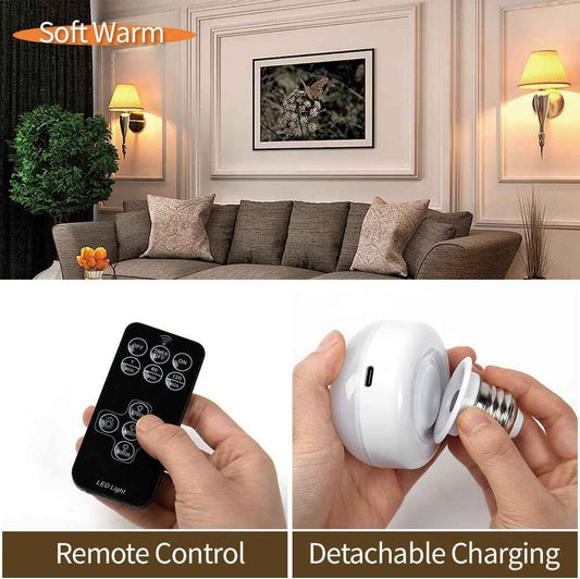 BLUEYE Rechargeable LED Bulb Gift Set for Mom, 2-Pack Cordless Lamp with Remote and Timer for Birthday