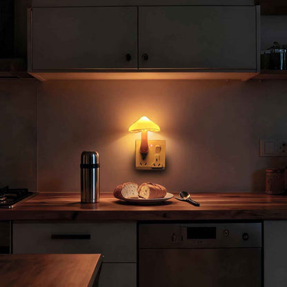 AUSAYE Mushroom Night Light for Bath Time Ritual – Soft Warm Glow Plug in LED for Mindful Evenings