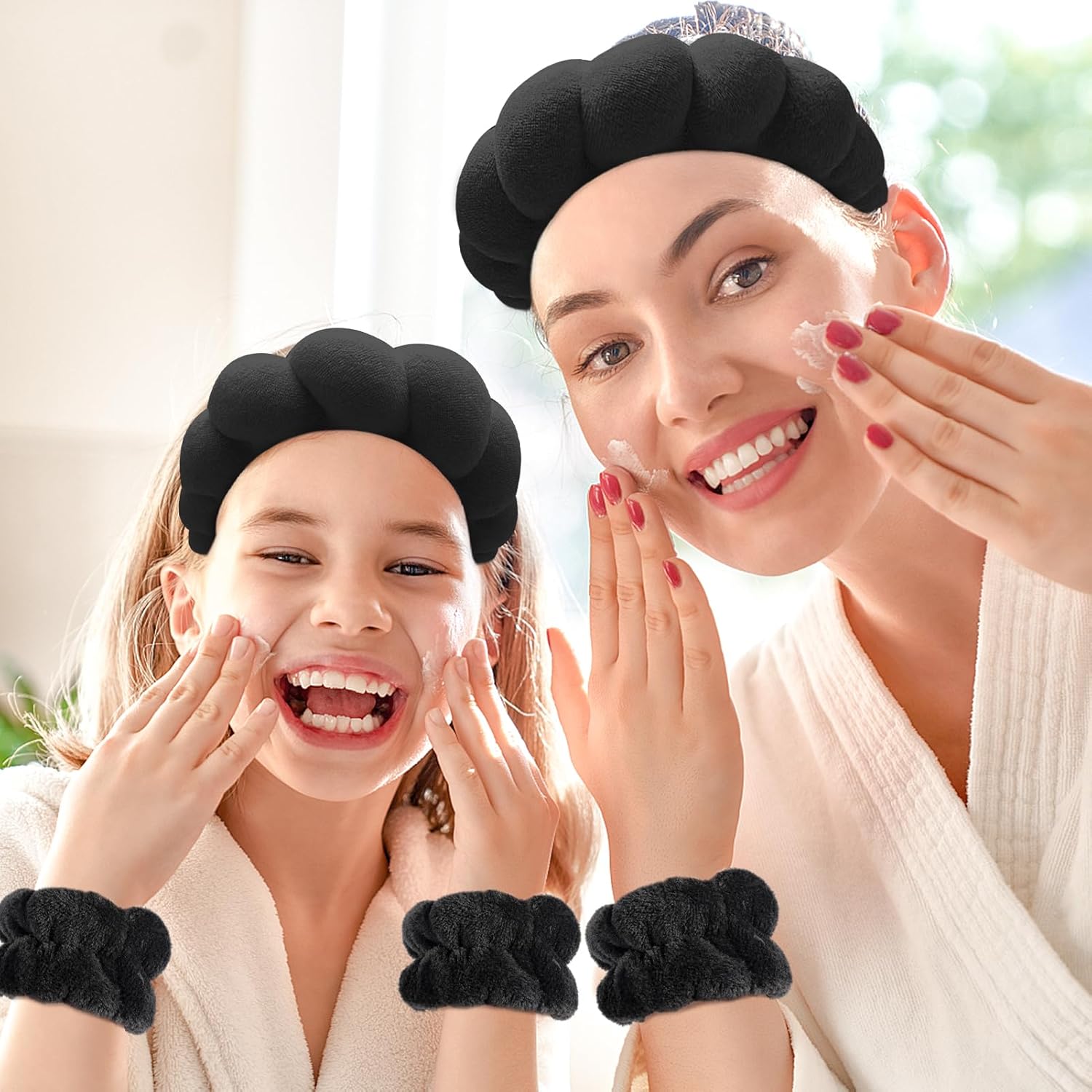 Spa_Headband_for_Washing_Face_Wristband_Sponge_Makeup_Skincare_Headband_Terry_Cloth_Bubble_Soft_Get_Ready_Hairband_for_Women_Girl_Puffy_Padded_Headwear_Non_Slip_Thick_Hair_Accessory