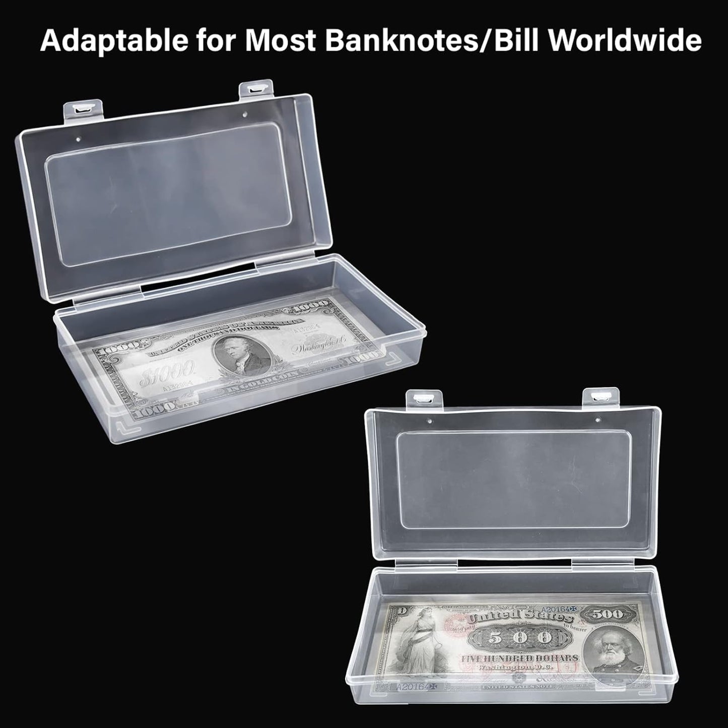 100_Pack_Paper_Money_Holders_with_Plastic_Storage_Case,_Clear_Thicken_Paper_Money_Currency_Collection_Sleeves_Protector_OPP_Bag