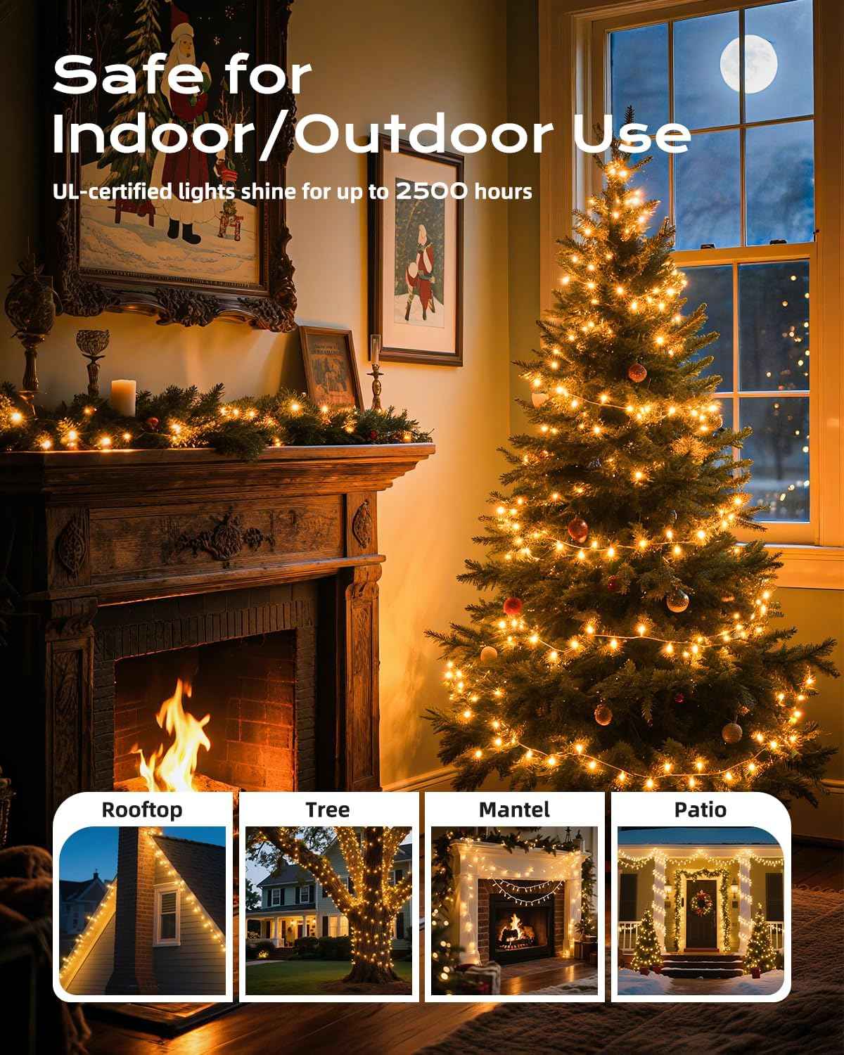 Brightown Incandescent String Lights – Bedroom Accent Lighting, 100 Mini Bulbs on White Wire for Ambient Home Decor
