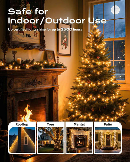 Brightown Incandescent String Lights – Bedroom Accent Lighting, 100 Mini Bulbs on White Wire for Ambient Home Decor