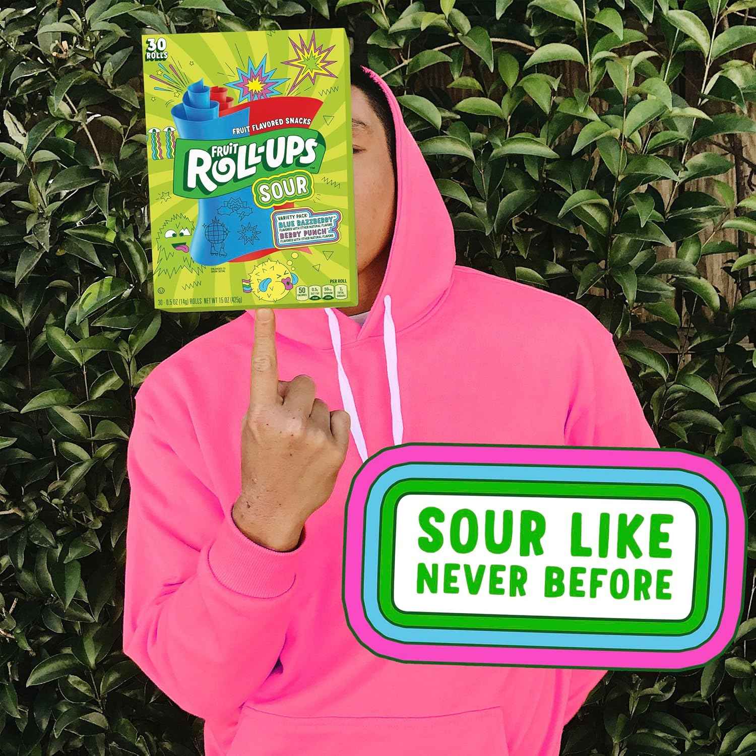 Fruit Roll-Ups Sour Variety Pack – Road Trip Snack for Families, 30-Count Blue Razzberry & Berry Punch