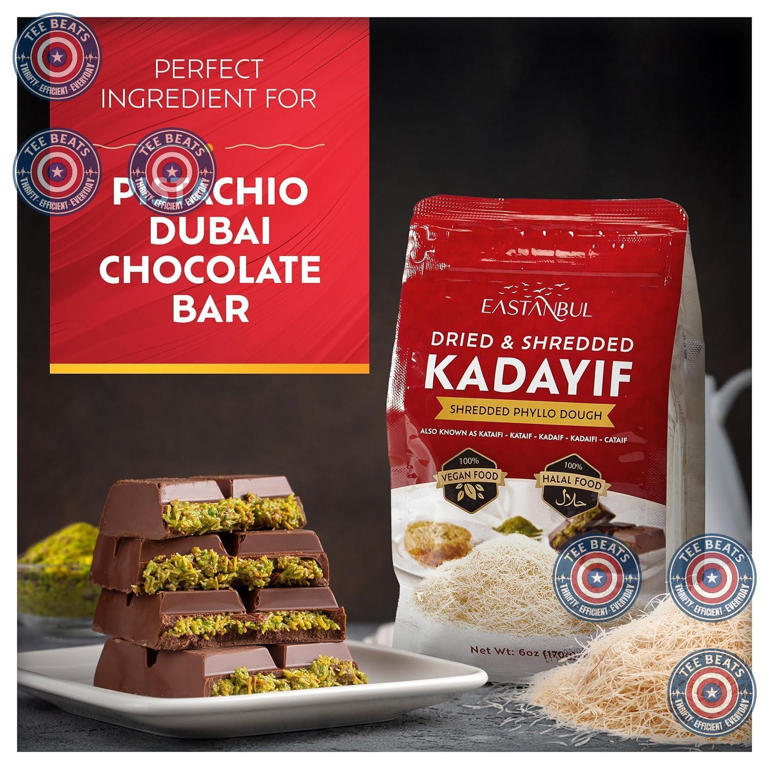 Eastanbul Kataifi Shredded Fillo Dough – Pre-Chopped Baking Staple for Quick Viral Dessert Content Creation, Dubai Chocolate Bar Ingredient, 170g