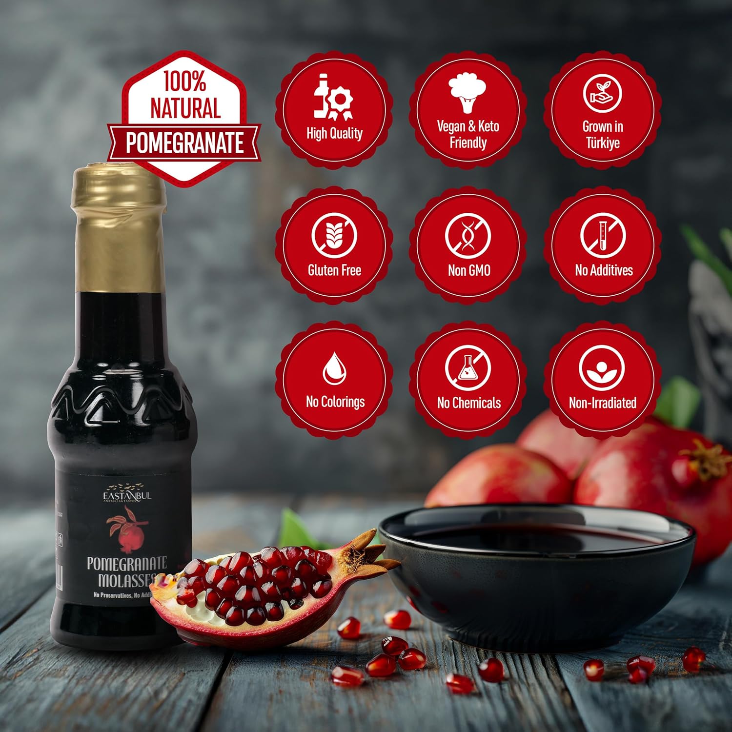 Eastanbul Pomegranate Molasses – Premium Artisanal Concentrate for Elevated Gourmet Entertaining