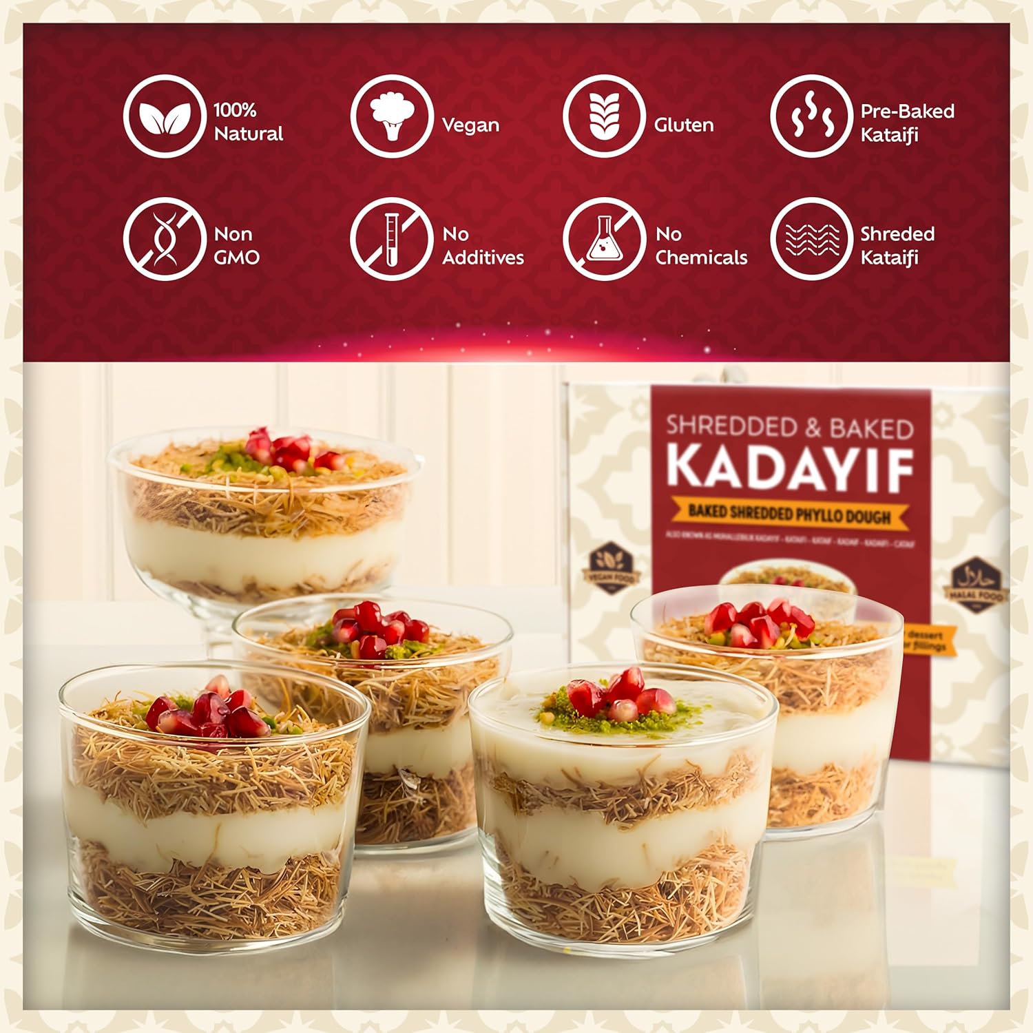 Eastanbul Pre-Baked Kataifi Dough – Simple Three-Ingredient Topping for Clean, Unfussy Dessert Recipes