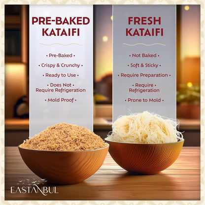 Eastanbul Pre-Baked Kataifi Dough – Simple Three-Ingredient Topping for Clean, Unfussy Dessert Recipes