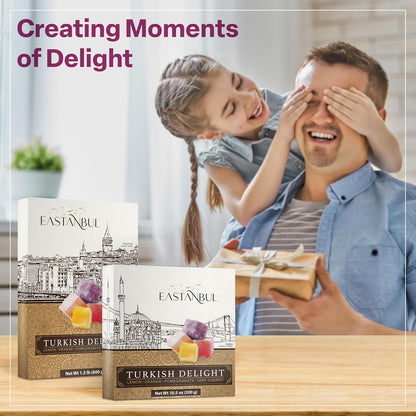 Eastanbul Turkish Delight Candy, Sealed Travel-Tub Sweet for Picnics, Patio Dining, and Camping Treats