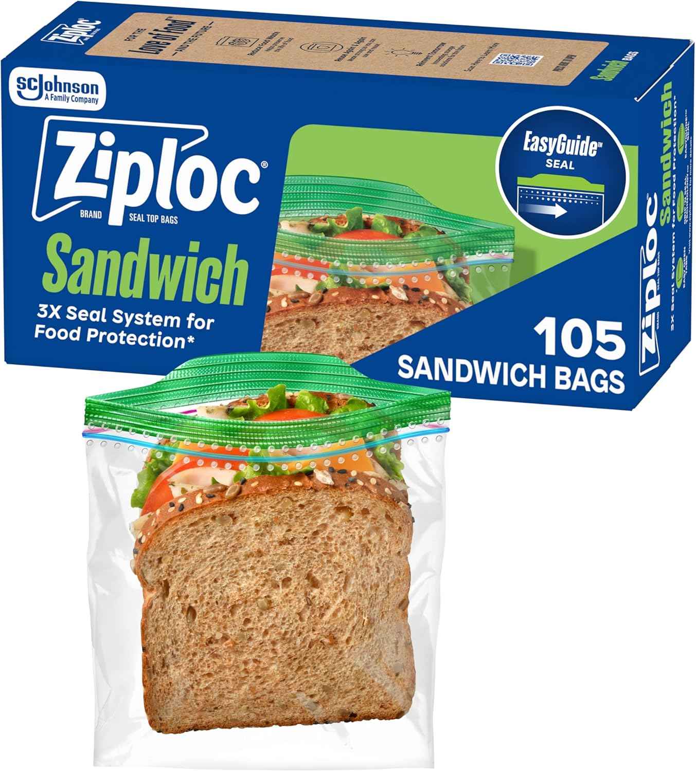 Ziploc Sandwich and Snack Bags for School Lunches – Kid-Safe BPA-Free Reusable Storage for Busy Moms