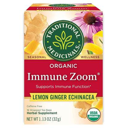 Traditional Medicinals Organic Immune Zoom Lemon Ginger Tea - Home Yoga Space Companion for Mindful Tea Moments