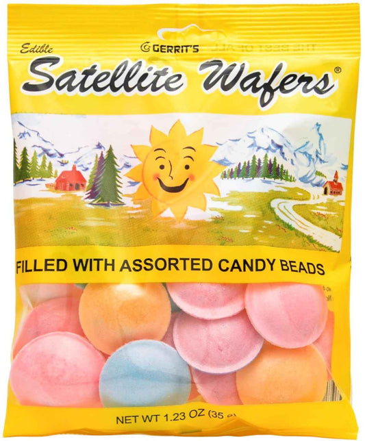 Gerrit's Satellite Wafers 1.23 oz Belgian Candy – Fun Lunchbox Treat for Kids' School Snacks