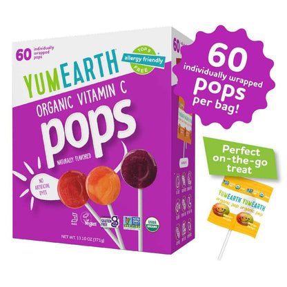 YumEarth Organic Lollipops – Non-GMO Vegan Candy for Mindful Snacking and Wholesome Lunchbox Swaps