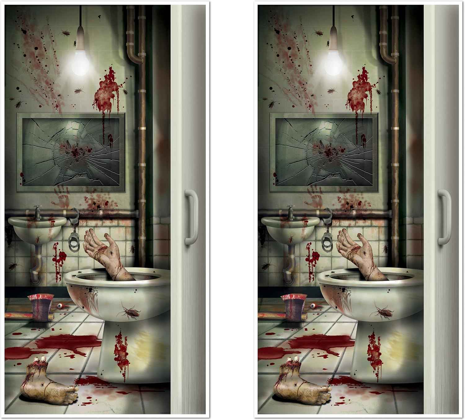 Beistle Skeleton Restroom Door Cover Party Accessory Funny Housewarming Gift for New Homeowners Who Host