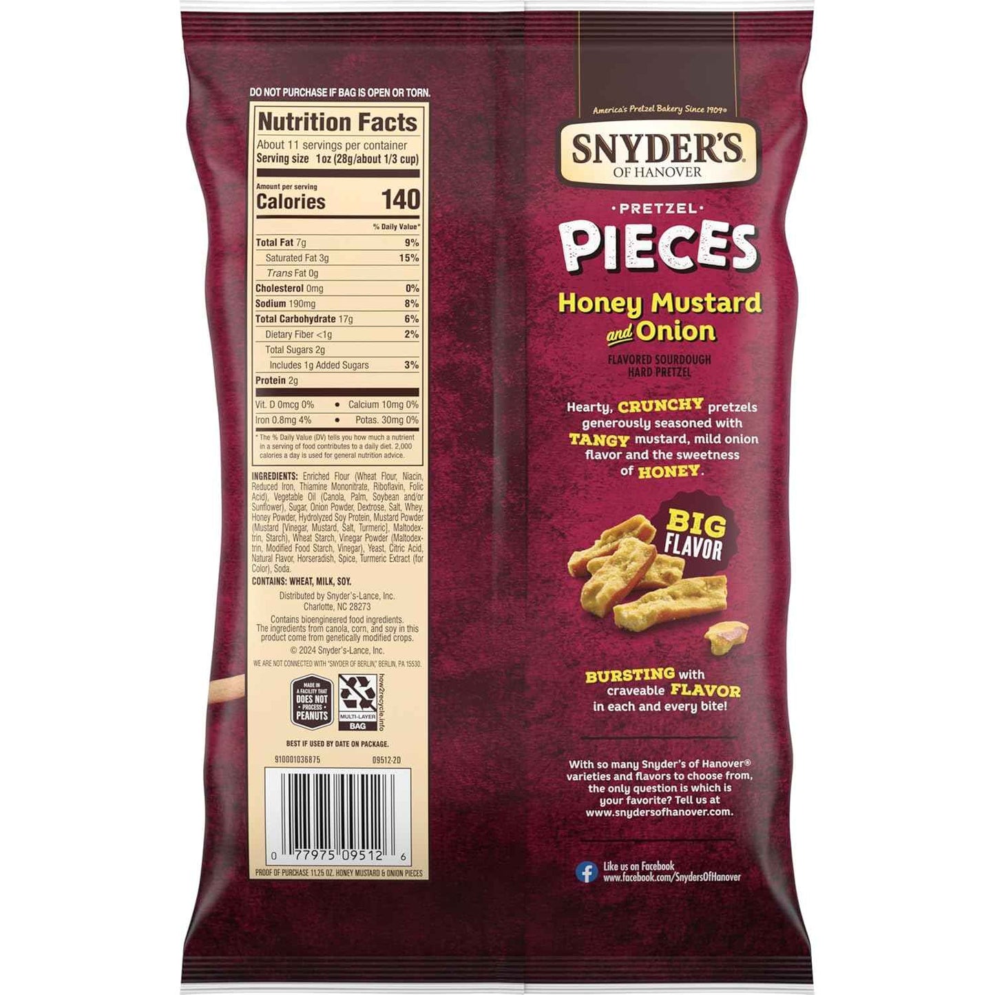 Snyder's of Hanover Cheddar Pretzel Pieces – On-the-Go Crunchy Snack for Road Trips and Errands