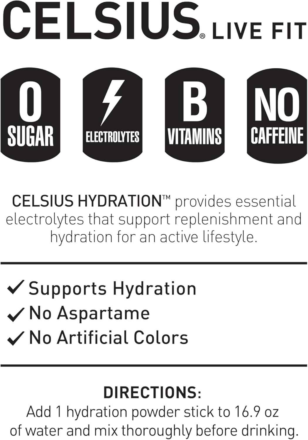 CELSIUS Hydration B-Vitamin Stick Packs – Lemon Lime Caffeine Free Office Beverage to Replace Sugary Sodas at Your Desk